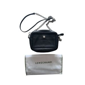 Longchamp Le Foulonne Small Convertible Crossbody Belt Bag in Black Leather
